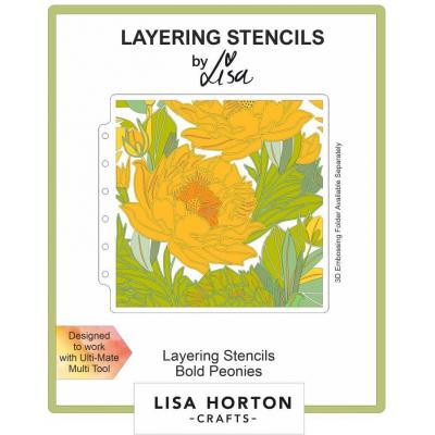 Lisa Horton Crafts Layering Stencils - Bold Peonies